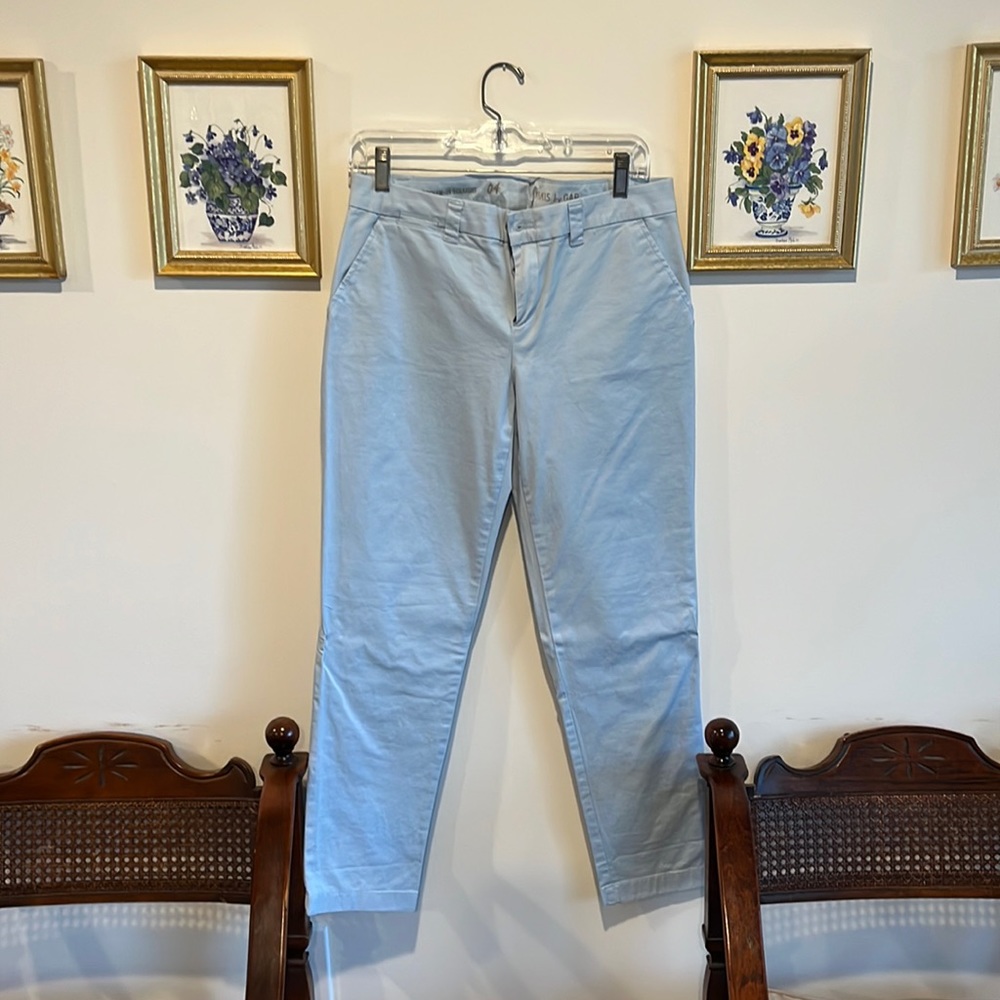 “Boyfriend” khakis in light blue. Barely Worn.